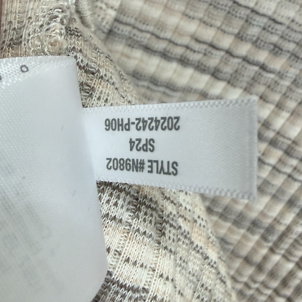 Madewell Brightside Rib Cutaway Tank Women's M Tan Striped Sleeveless NWT - Picture 6 of 6